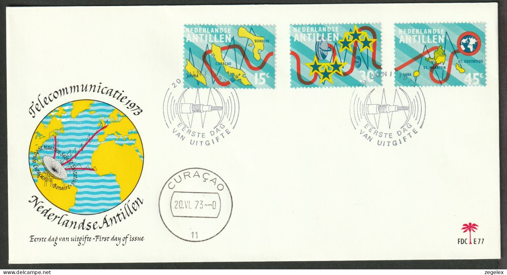 Ned. Antillen 1973 FDC - E77 - West Indies