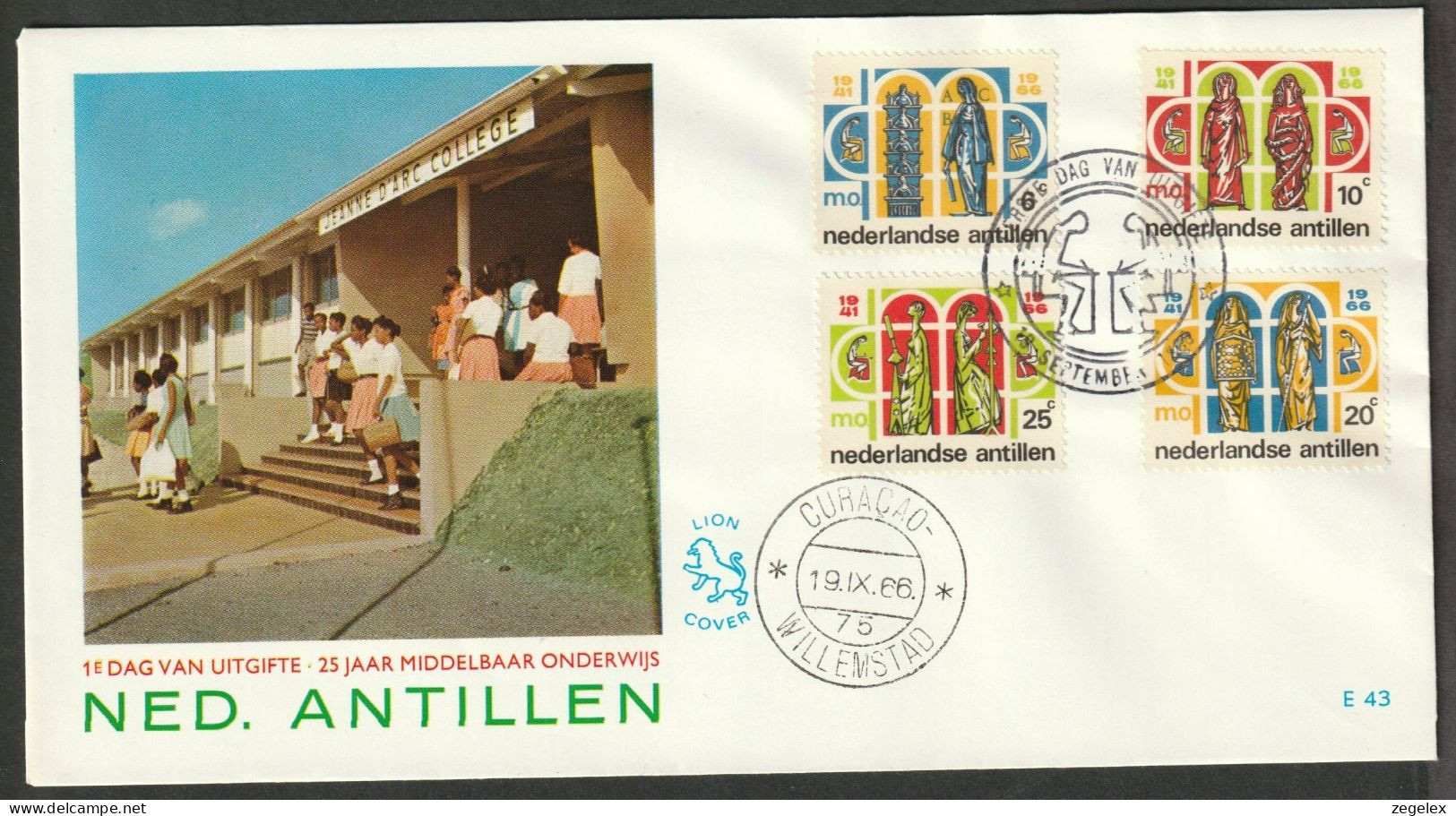 Ned. Antillen FDC 1966 - 25 Year Education - E43 - Antilles