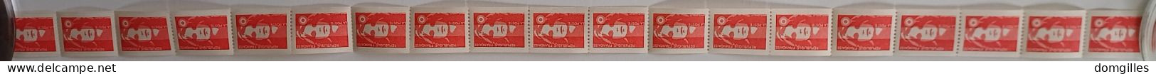 Roulette Marianne Du Bicentenaire TVP Rouge ( YT R95**) - Bande De 19 - Coil Stamps