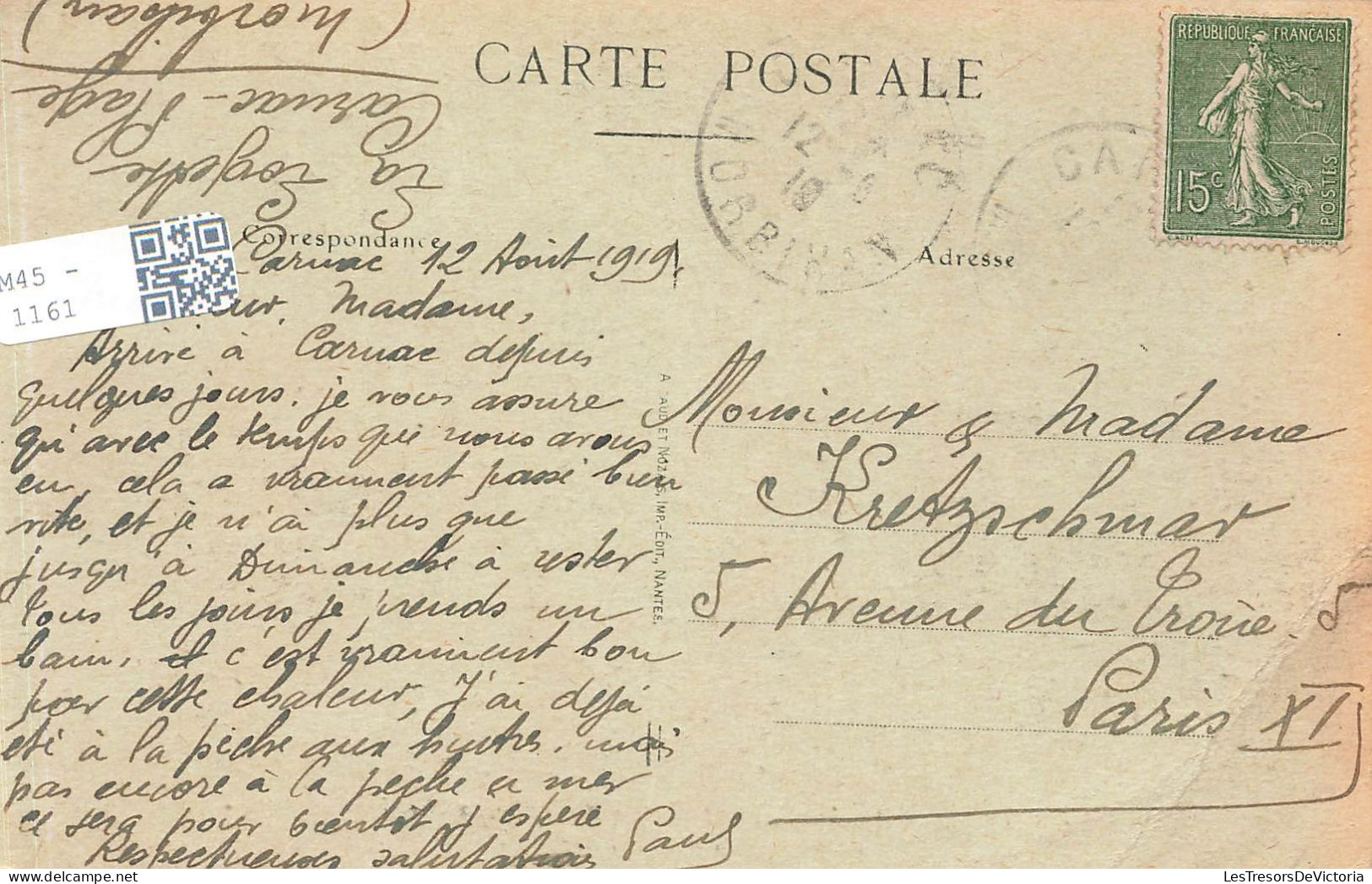 FRANCE - Carnac - Saint Corneille - Le Protecteur Des Animaux - Carte Postale Ancienne - Carnac