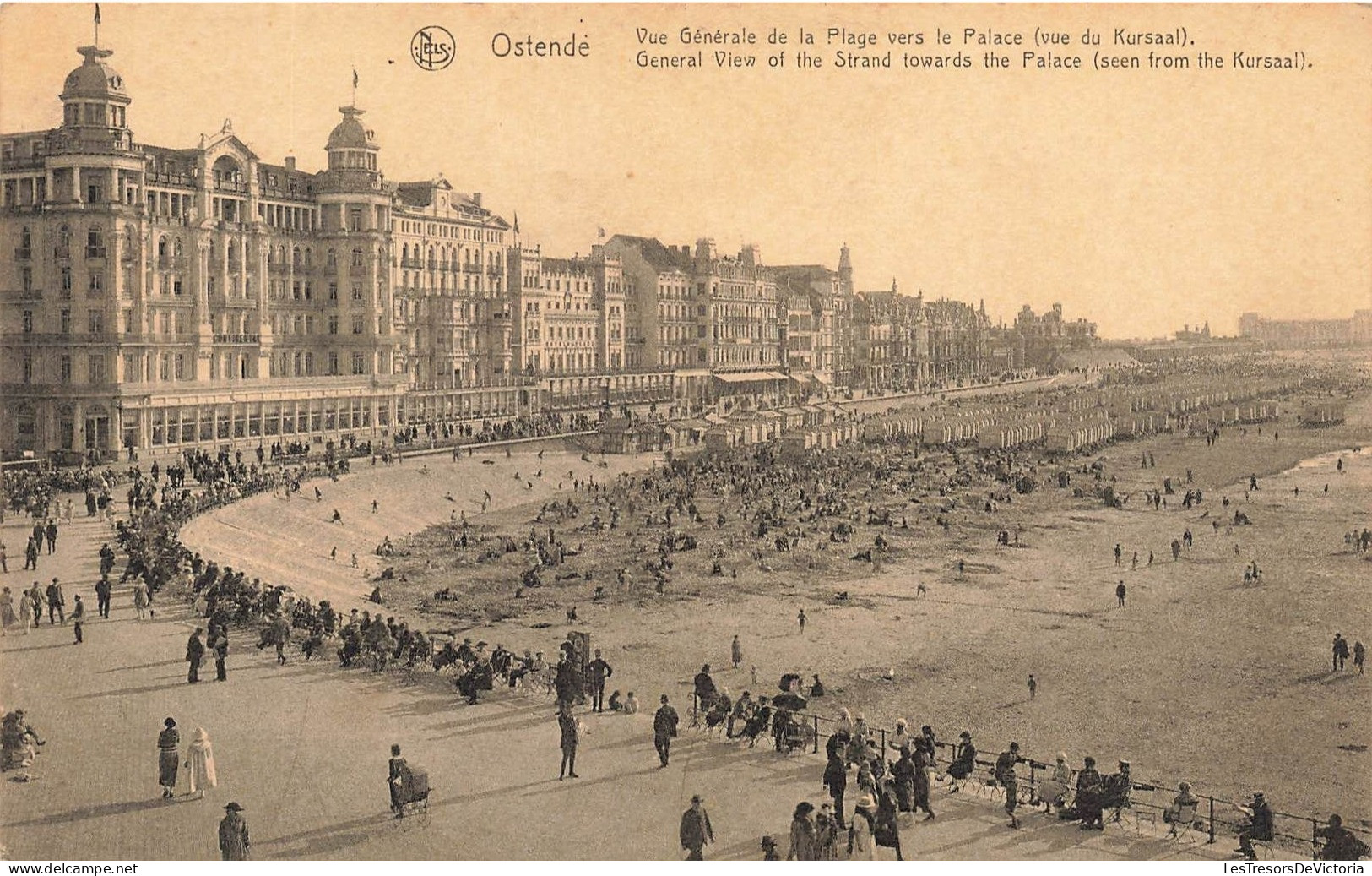 BELGIQUE - Ostende - Vue Générale De La Plage Vers Le Palace (vue Du Kursaal) - Animé - Carte Postale Ancienne - Oostende