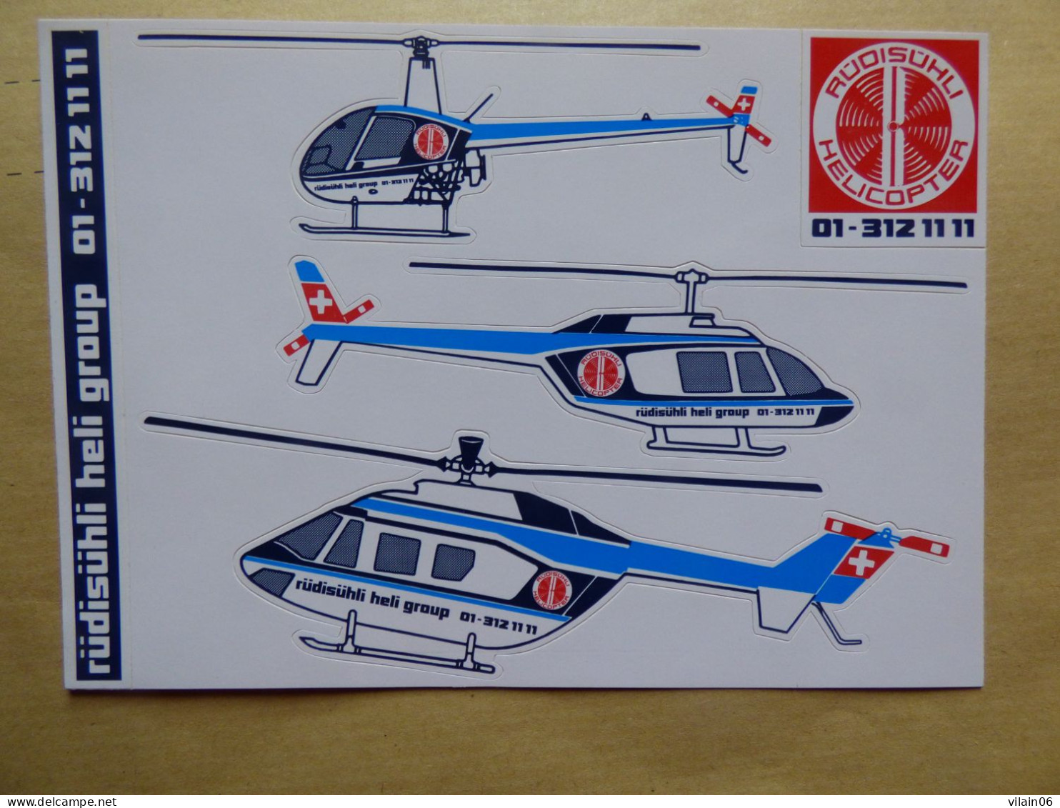 RUDISUHLI HELICOPTER     /   AIRLINES ISSUE / CARTE DE COMPAGNIE - Hubschrauber