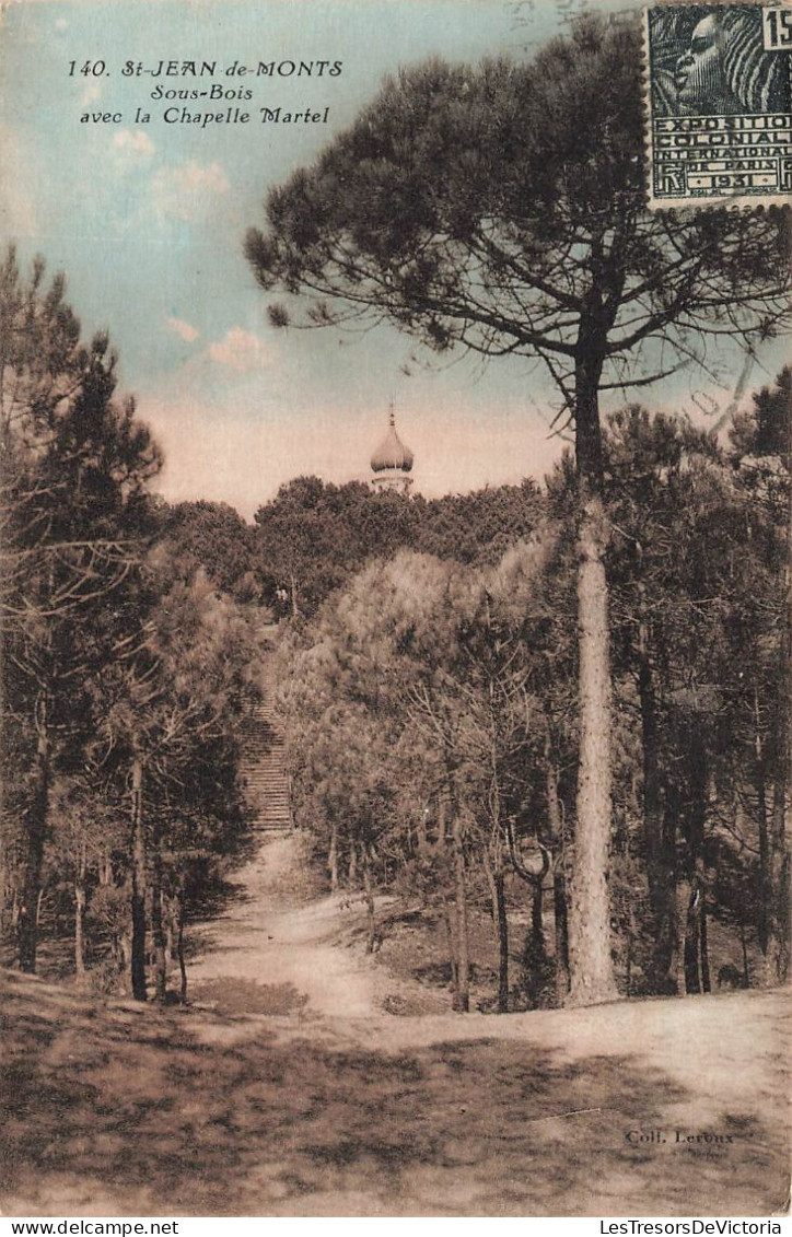 FRANCE - St Jean De Monts - Sous Bois Avec La Chapelle Martel - Colorisé - Carte Postale Ancienne - Saint Jean De Monts