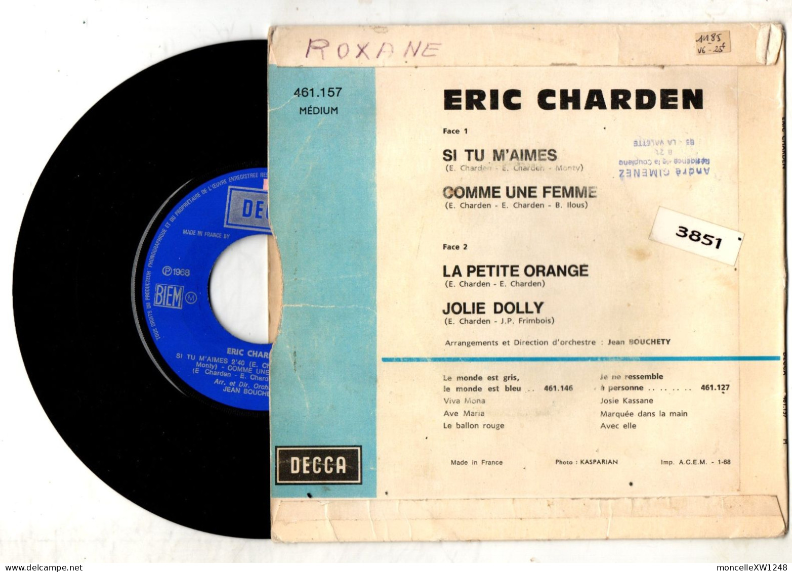 Eric Charden - 45 T EP Si Tu M'aimes (1968) - 45 T - Maxi-Single