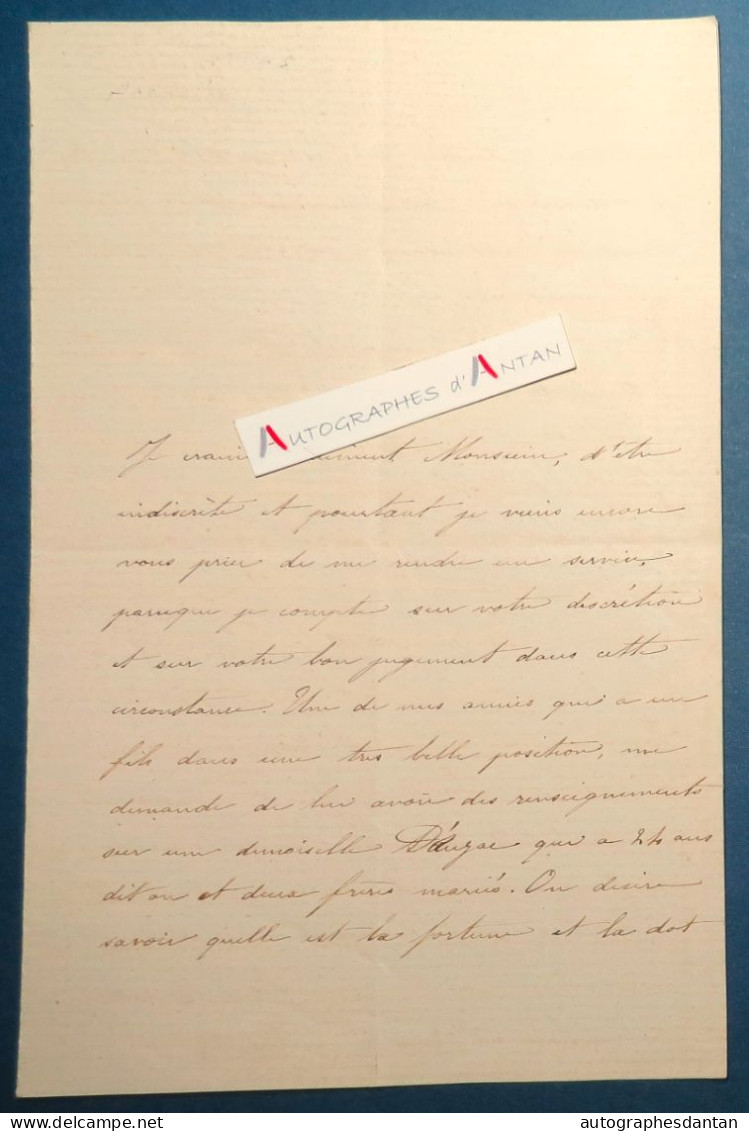 ● L.A.S 1872 B De TARTAS - ARCACHON - Demoiselle D'AUZAC - Agen - Labat - Lettre Autographe - Politico E Militare