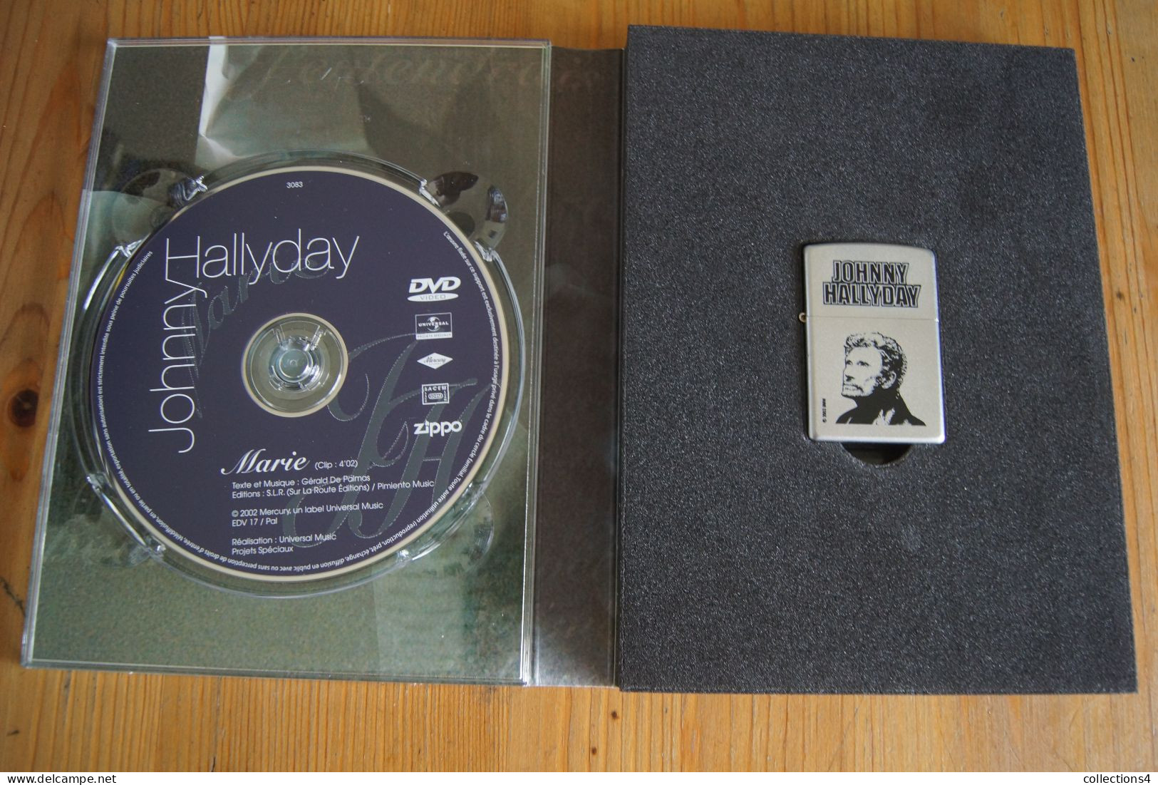 JOHNNY HALLYDAY MARIE EDITION RESERVEE ZIPPO TRES RARE DVD AVEC BRIQUET VALEUR+ SORTIE 2002 - Muziek DVD's