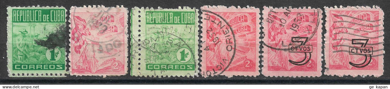 1948-1953 CUBA SET OF 6 USED STAMPS (Michel # 226,227,229,230,395) - Gebraucht