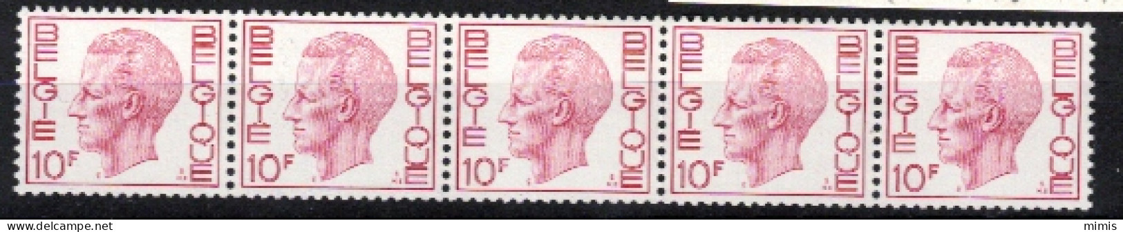 BELGIQUE        1982  R.78  Bande De 5 Avec N° 585  ** Sans Charnière - Coil Stamps