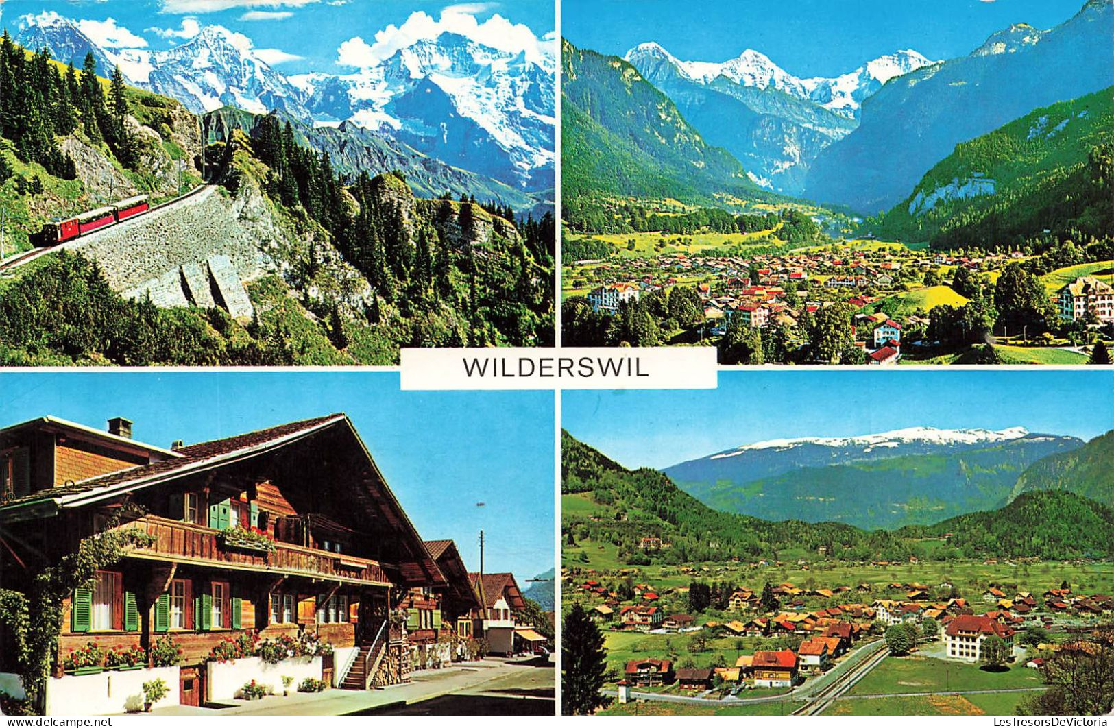SUISSE - Wilderswil - Multivues - Châlets - Montagnes - Chemin De Fer - Carte Postale - Wilderswil