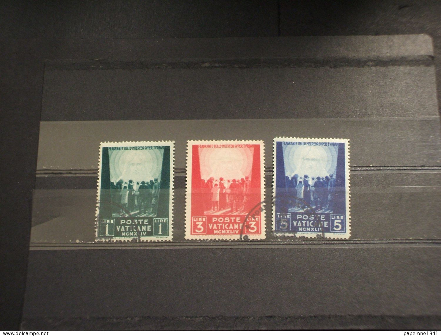 VATICANO - 1945 PRO PRIGIONIERI 3 VALORI - TIMBRATI/USED - Usados