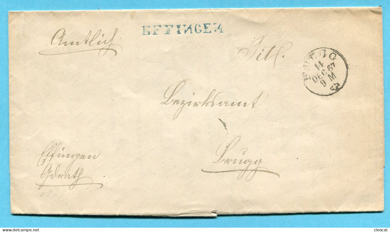 Faltbrief Von Effingen Nach Brugg 1867 - ...-1845 Préphilatélie