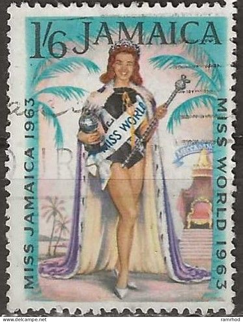 JAMAICA 1964 Miss World 1963 Commemoration - 1s6d - Carole Joan Crawford (Miss World 1963) FU - Jamaica (1962-...)