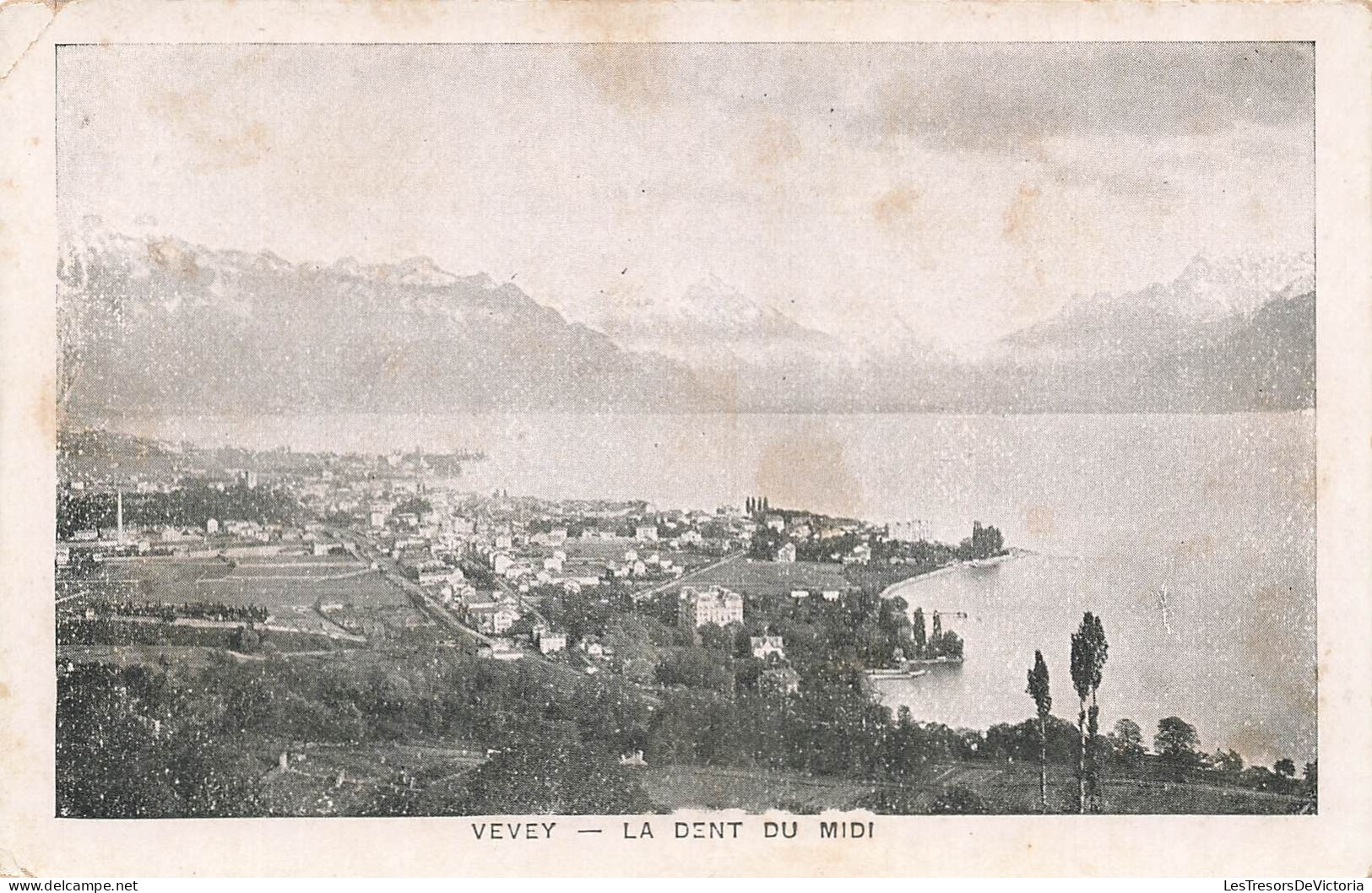 SUISSE - Vevey - La Dent Du Midi - Lac - Vue Générale - Carte Postale Ancienne - Vevey