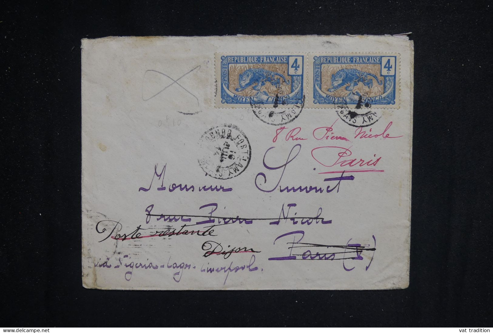 CONGO - Enveloppe De Fort Lamy Pour La France En 1914 - L 150419 - Cartas & Documentos