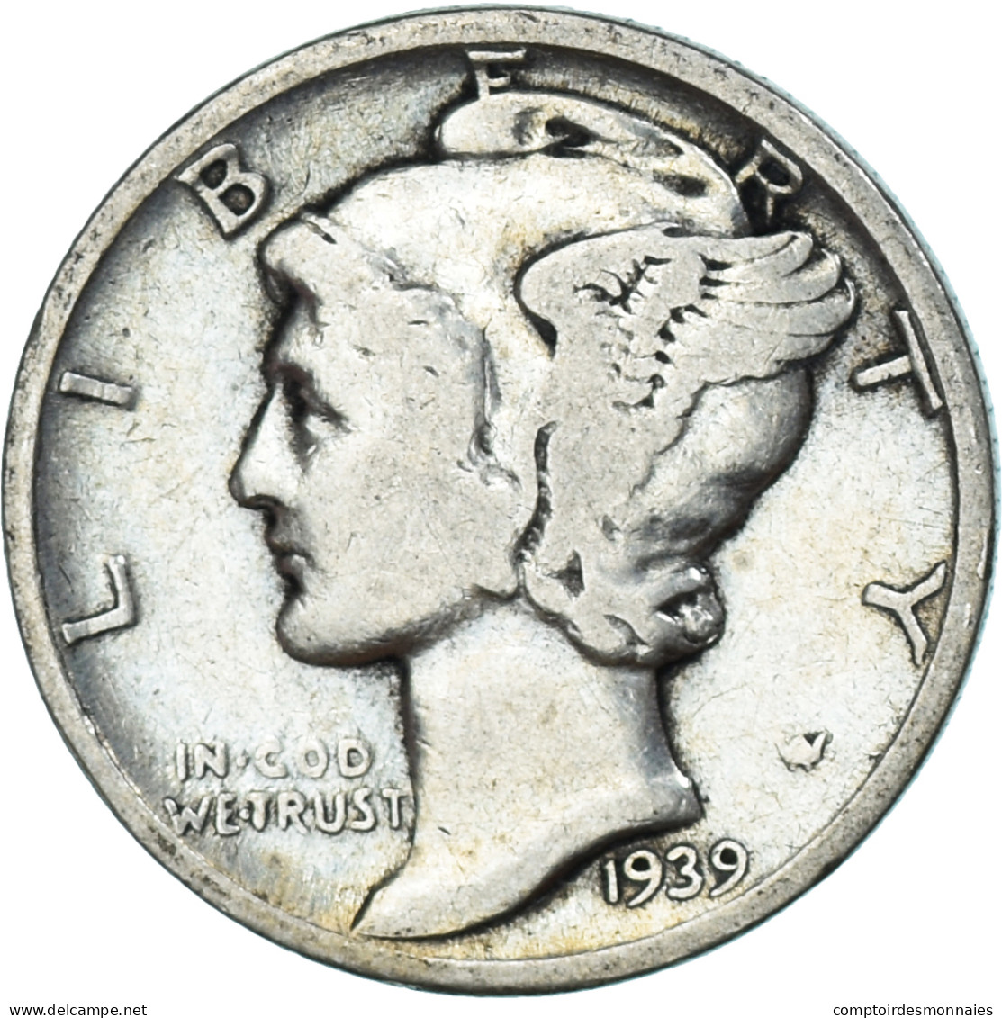 Monnaie, États-Unis, Dime, 1939 - 1916-1945: Mercury (kwik)