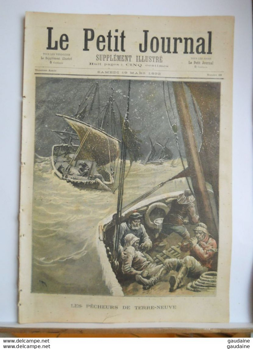 Le Petit Journal N°69 – 19 Mars 1892 - LES PÈCHEURS DE TERRE NEUVE - Les Emeutes En Allemagne - Le Petit Journal