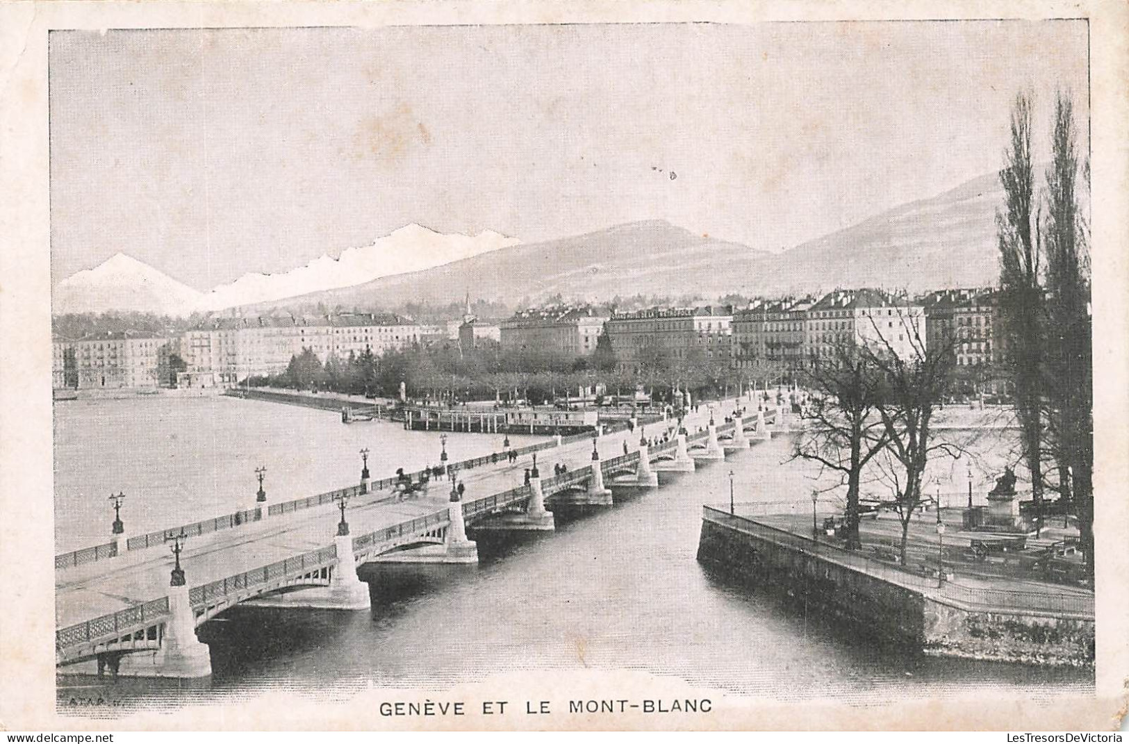 SUISSE - Genève Et Le Mont Blanc - Pont - Lac - Carte Postale Ancienne - Genève