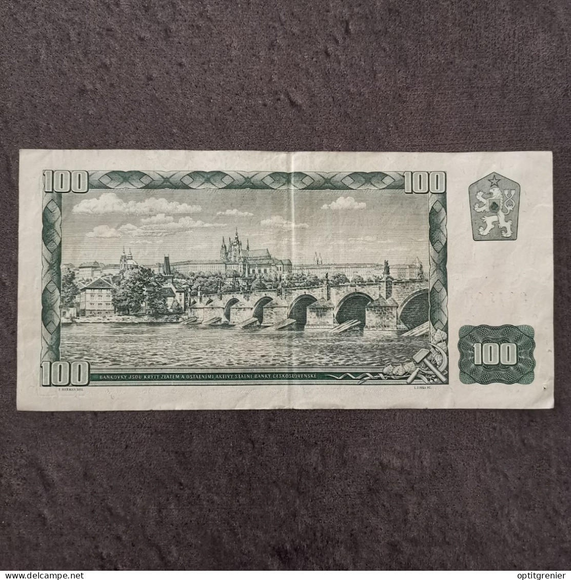 BILLET 100 STO KORUN 1961 TCHECOSLOVAQUIE / BANKNOTE - Checoslovaquia