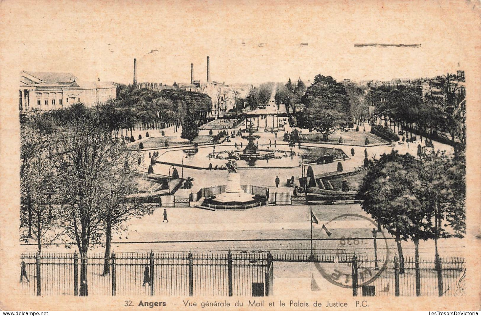 FRANCE - Angers - Vue Générale Du Mail Et Le Palais De Justice PC - Animé - Carte Postale Ancienne - Angers