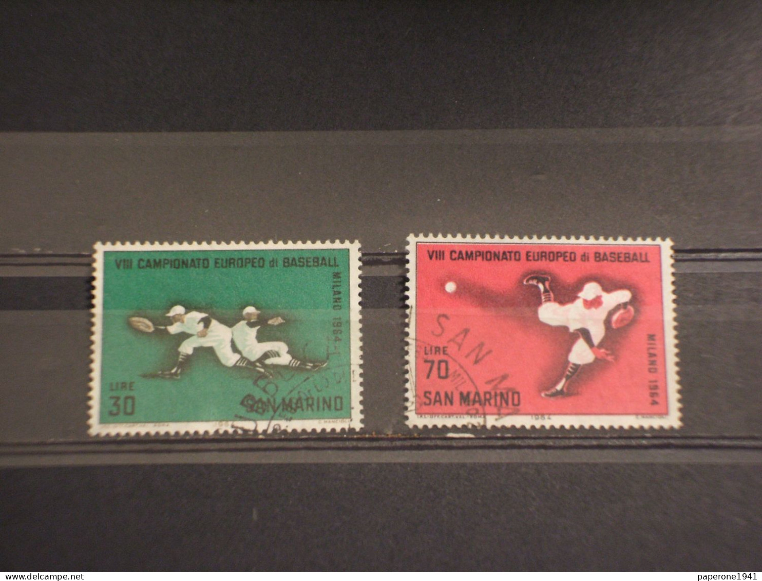 SAN MARINO - 1964 SPORT BASEBALL 2 VALORI- TIMBRATI/USED - Used Stamps