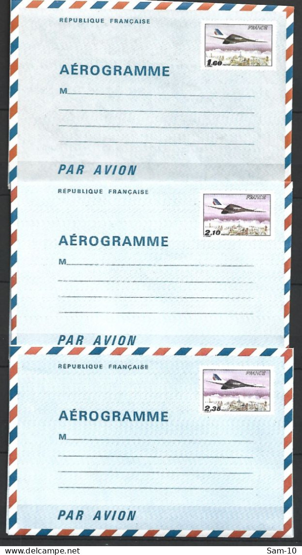 Lot De 3  Aérogramme  France  P-a Neuf ** N 1004/1006/1007 - Aerogramas