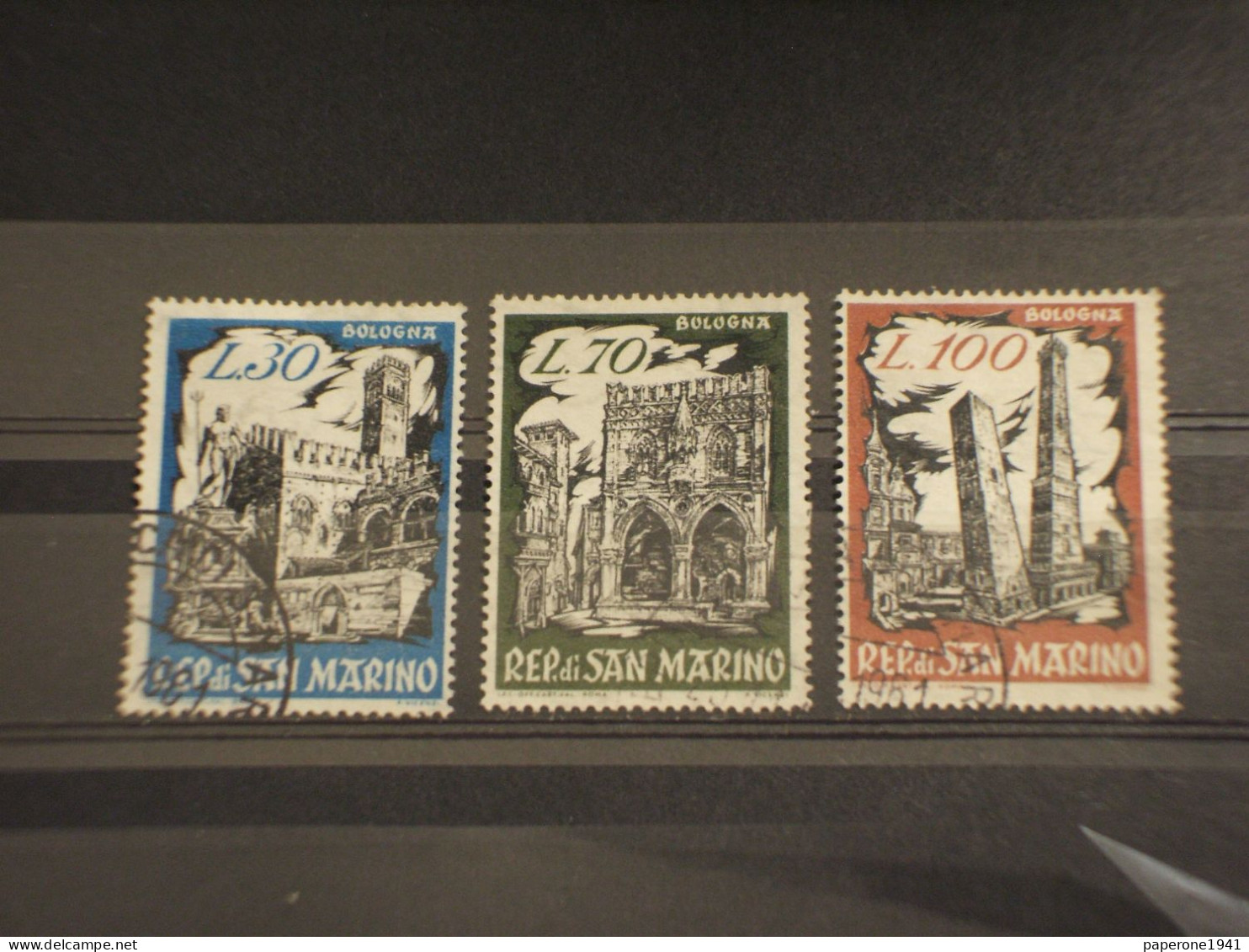 SAN MARINO - 1961 MOSTRA FILATELICA 3 VALORI- TIMBRATI/USED - Used Stamps