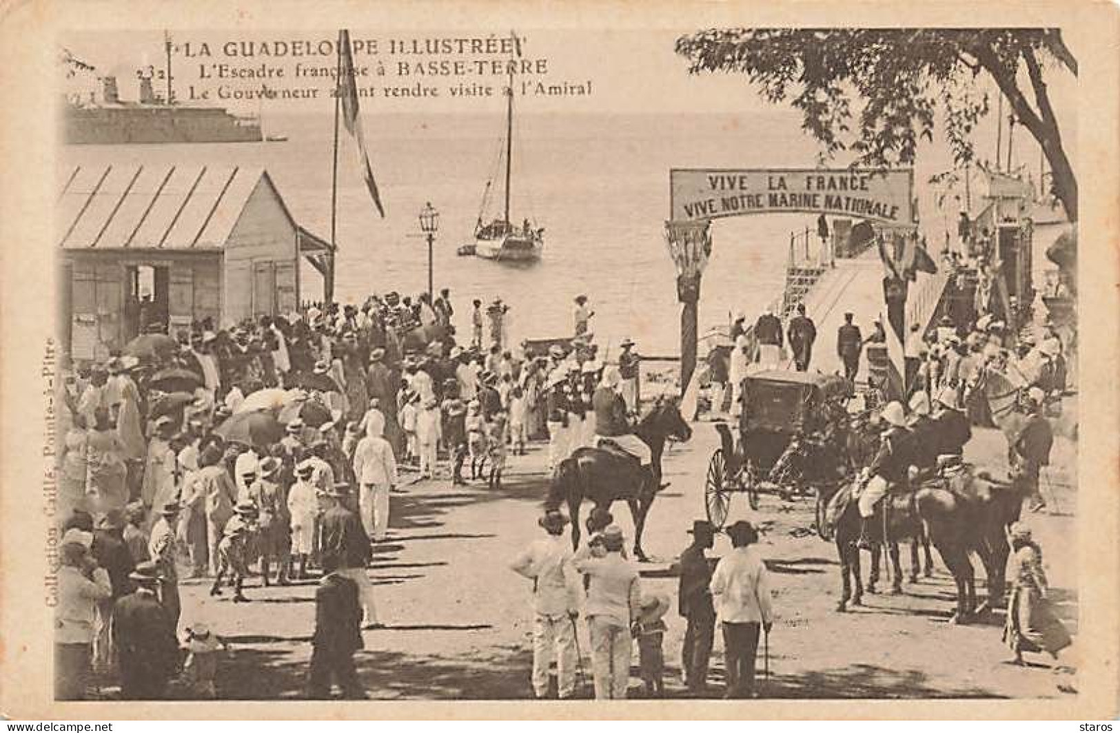 La Guadeloupe - L'Escadre Française à BASSE-TERRE - Le Gouverneur Allant Rendre Visite à L'Amiral - Basse Terre