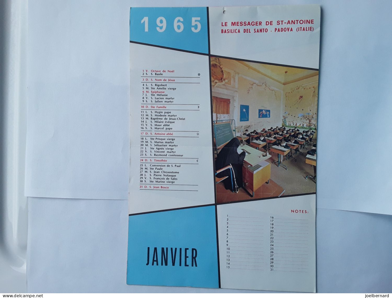 CALENDRIER ANTONIEN. LE MESSAGER DE ST ANTOINE ITALIE PADOVA - Tamaño Grande : 1961-70