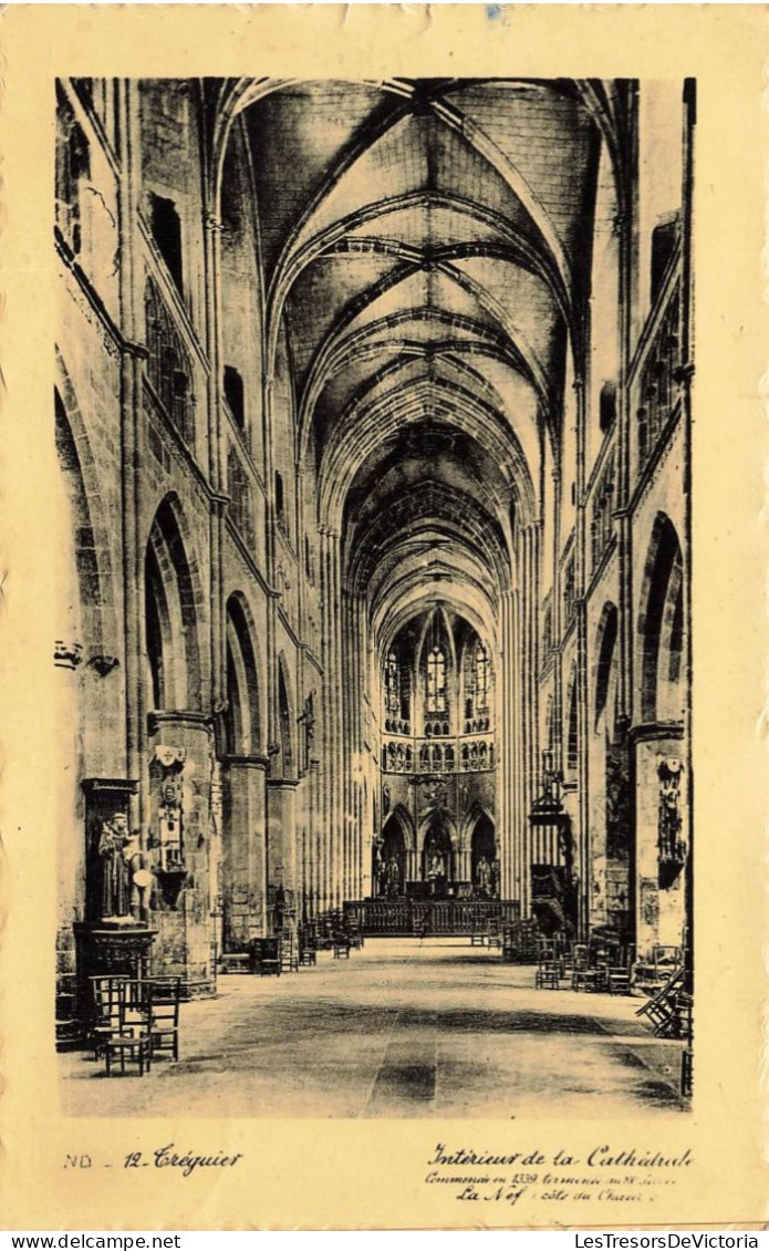 FRANCE - Tréguier - Intérieur De La Cathédrale - Carte Postale Ancienne - Tréguier