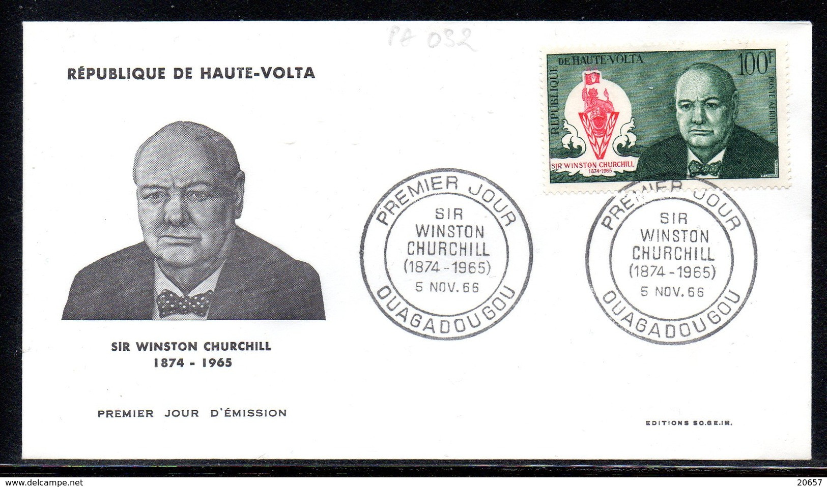 Haute-Volta Burkina Faso A 032 Fdc Sir Winston Churchill " Le Lion " - Massoneria