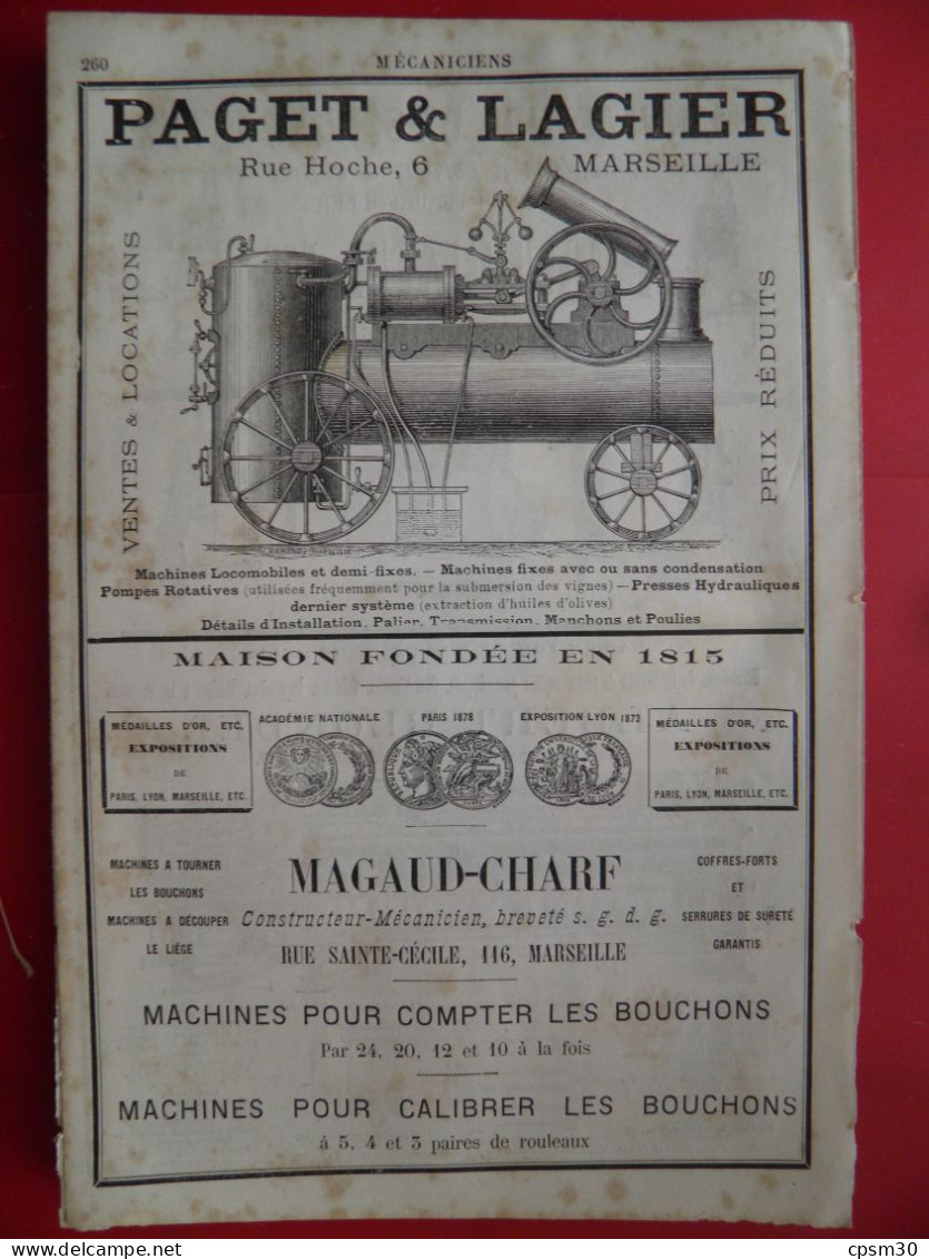 PUB 1884 - Manufacture Essieux Péqueriaux 59 Louvroil, Blondel 76 Déville Lez Rouen, Paget & Lagier, Magaud 13 Marseille - Publicités