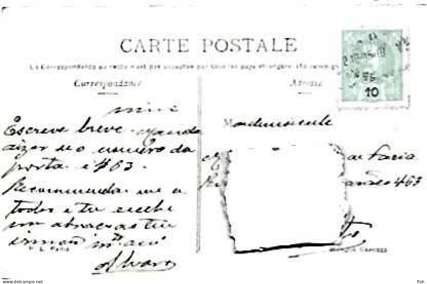 Portugal & Marcofilia, Fantasia, Monsieur Fle Juge Ma Femme... Ed. P.L Paris, Porto 1905 (7776) - Storia Postale