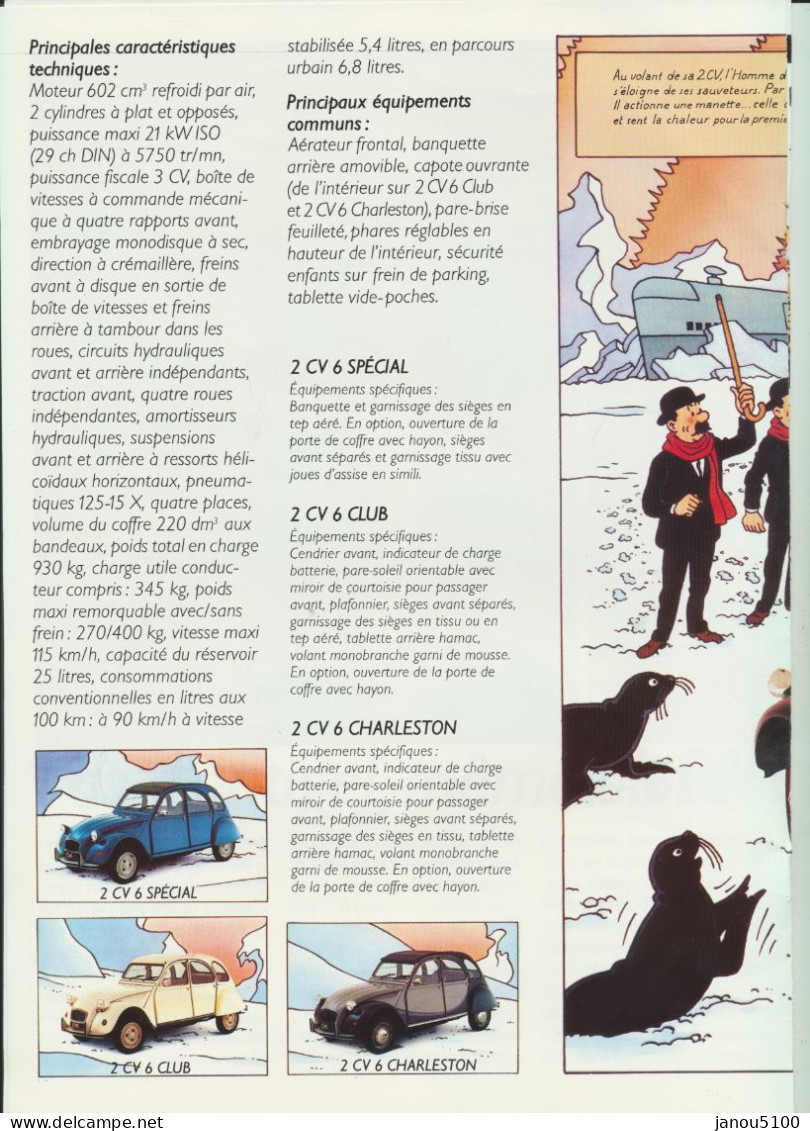 VIEUX PAPIERS    PUBLICITE POUR   " LA 2 CV. CITROEN  "    HERGE      1985. - Pubblicitari