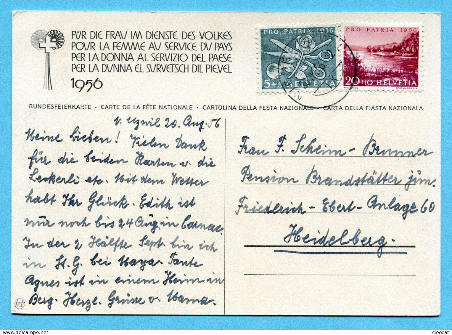 Bundesfeierkarte Nr. 92 - Am Haspel Mit Pro Patria Frankatur - Cartas & Documentos