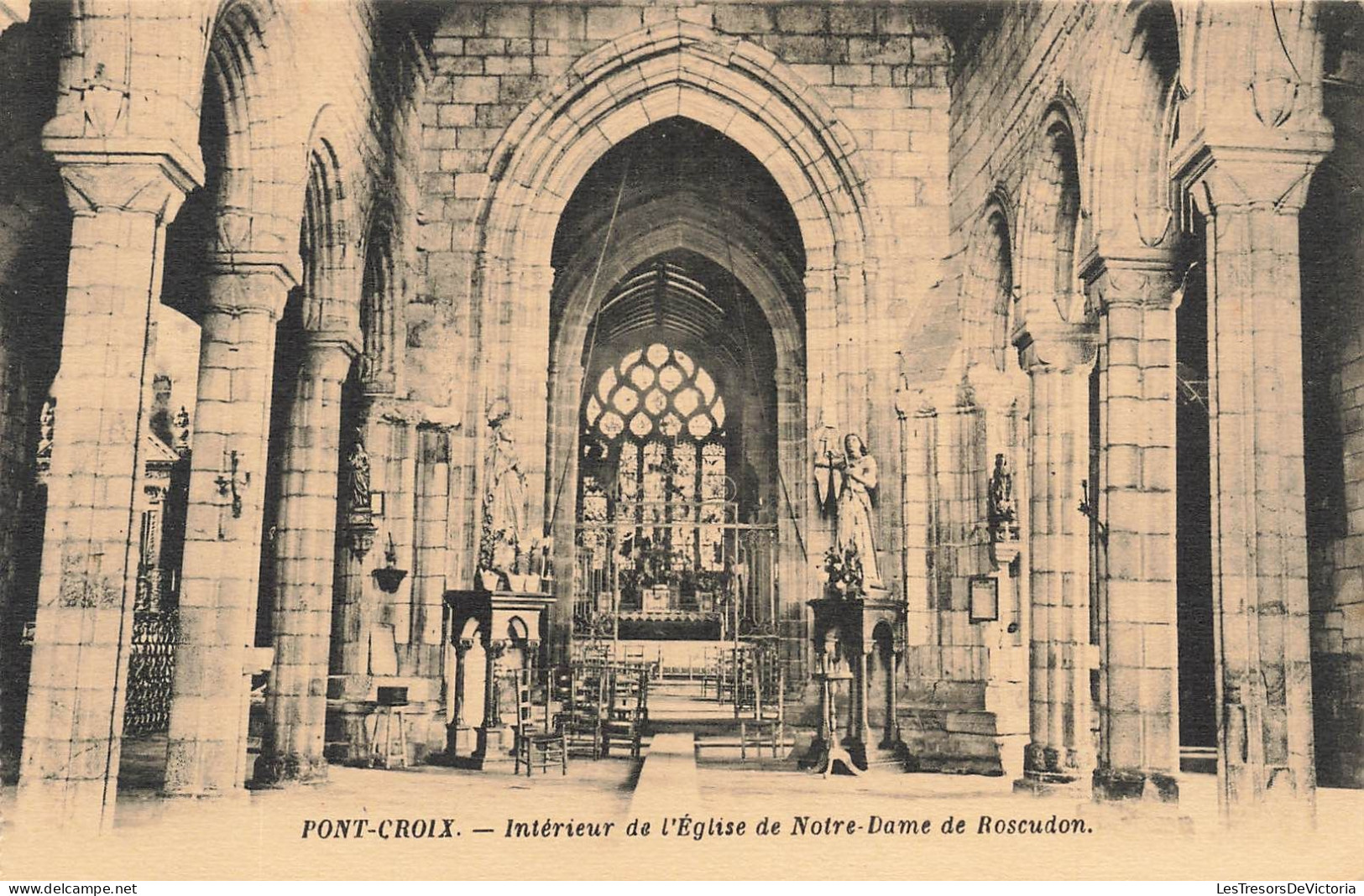 FRANCE - Pont Croix - Intérieur De L'église De Notre Dame De Roscudon - Carte Postale Ancienne - Pont-Croix