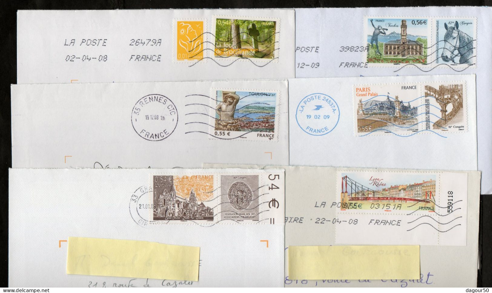 Lot De 160 Lettres De France Affranchies Années 2007/2014 - Briefe U. Dokumente