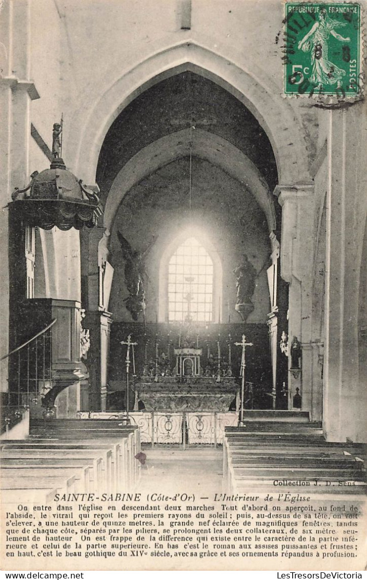 FRANCE - Sainte Sabine - L'intérieur De L'église - Carte Postale Ancienne - Sonstige & Ohne Zuordnung