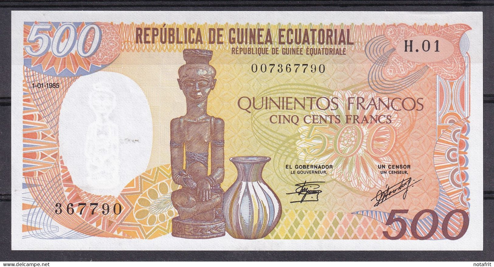 Guinea Ecuatorial 1985 500 Fr UNC - Estados De Africa Occidental