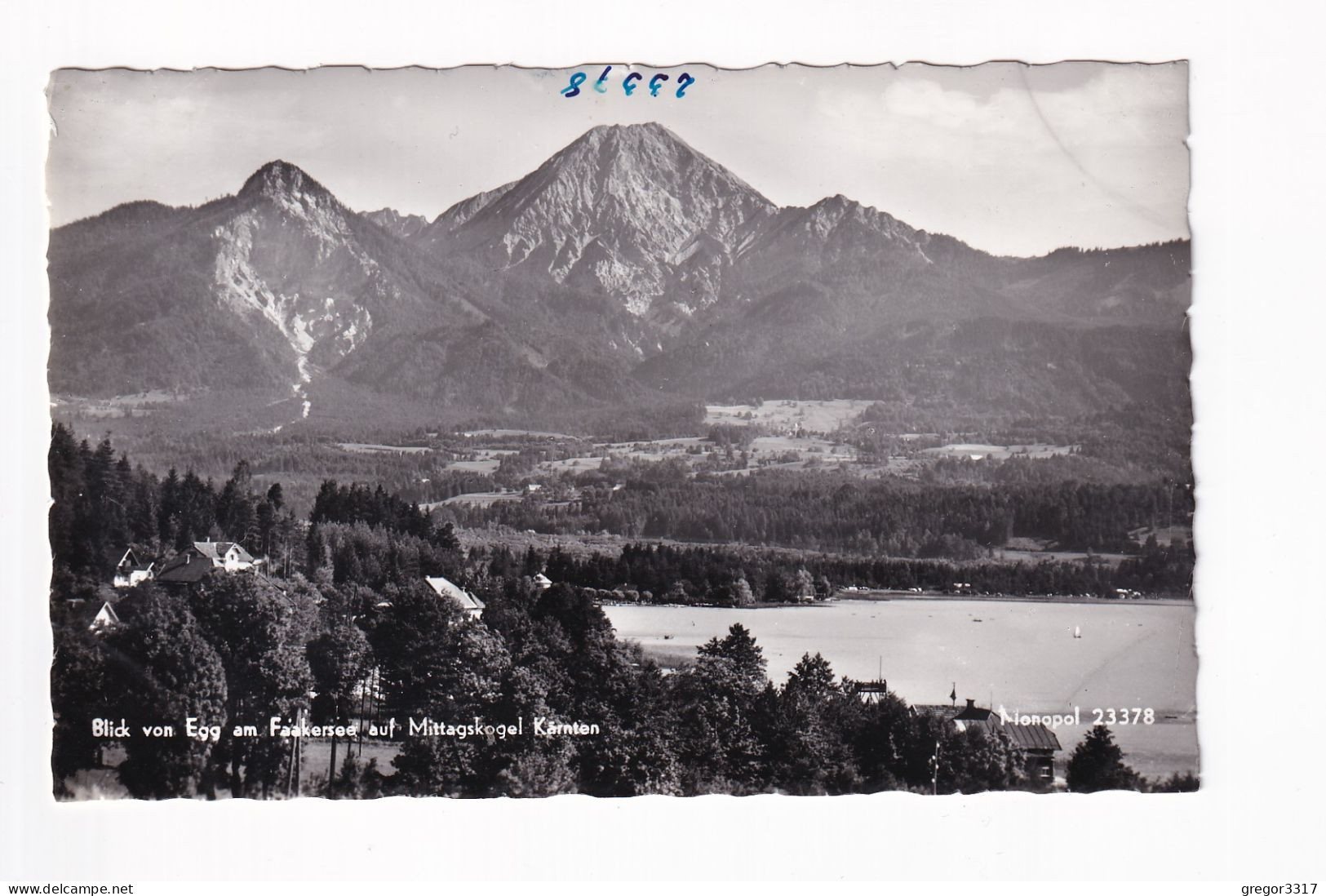 E5526) Blick Von EGG Am FAAKERSEE Auf Mittagskogel - Kärnten  S/W FOTO AK - Faakersee-Orte