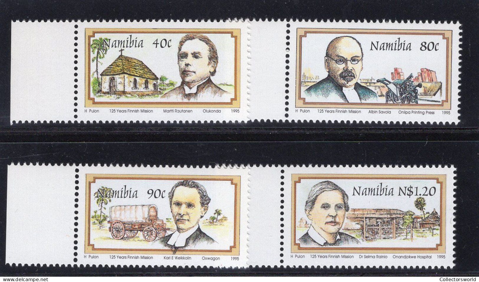 Namibia Serie 4v 1995 - 125 Years Finnish Mission Missionaries MNH - Namibia (1990- ...)
