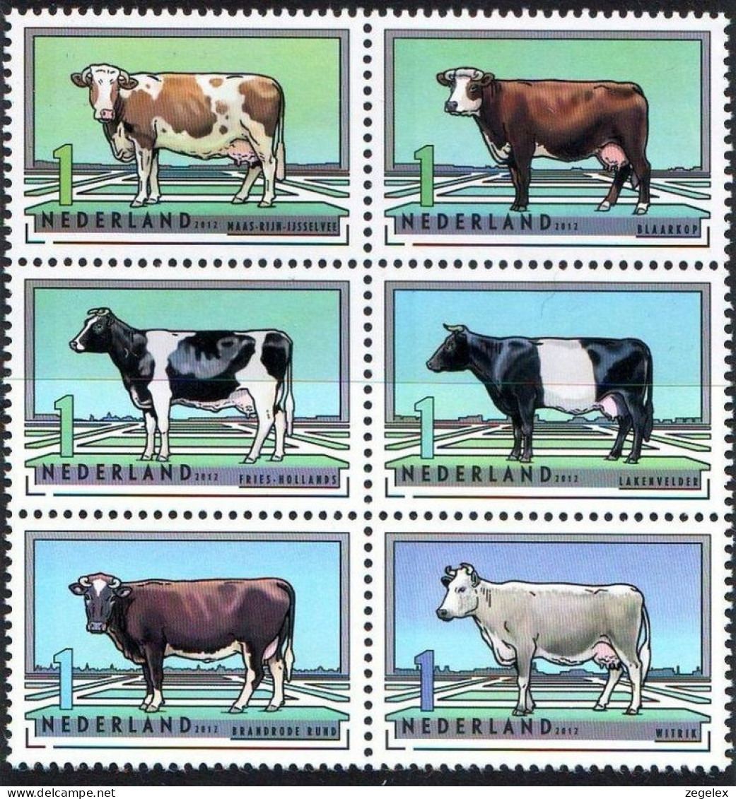 2012 Dutch Cows - Rundveerassen, Koeien -  NVPH 2973/2978 MNH/**/postfris - Ongebruikt