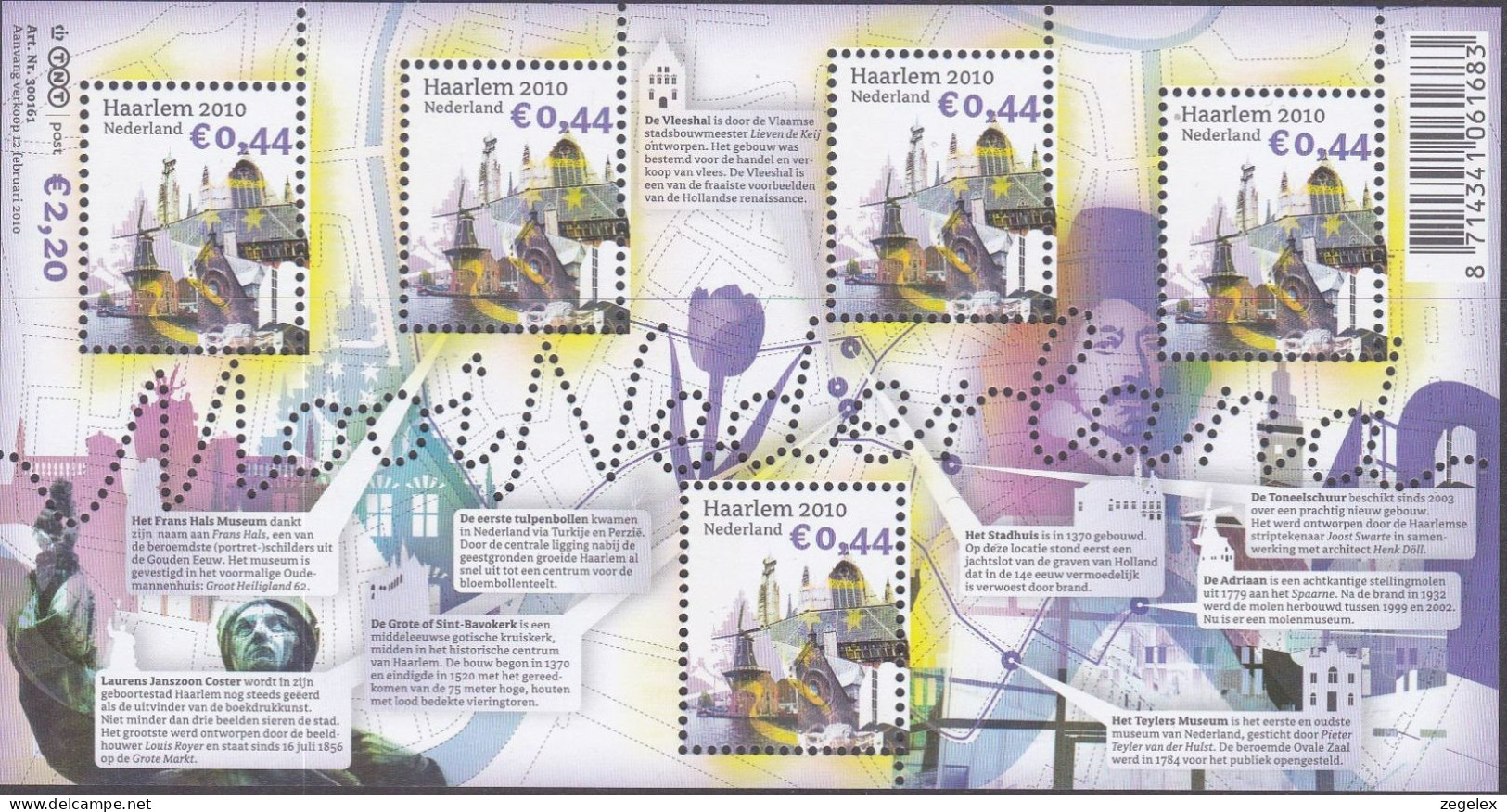 2010 Blokje Mooi Nederland - Haarlem NVPH 2695 MNH/**/postfris - Unused Stamps