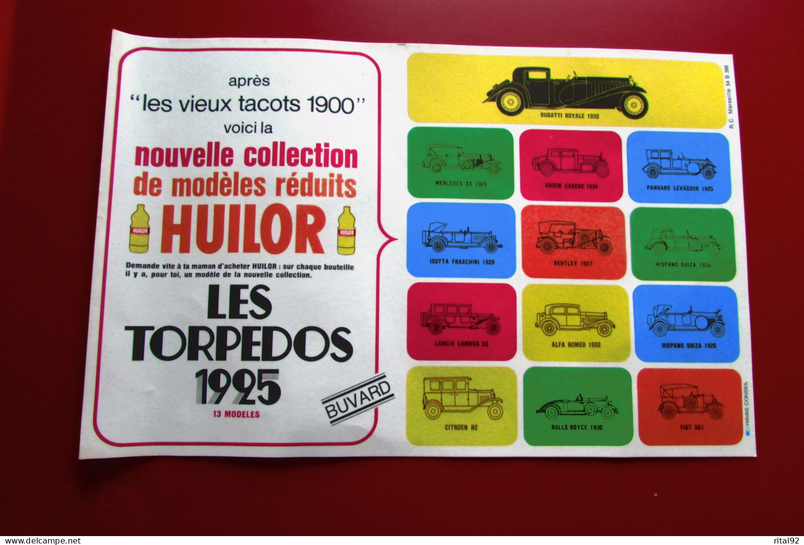Buvard "HUILOR" - LES TORPEDOS 1925 - Food