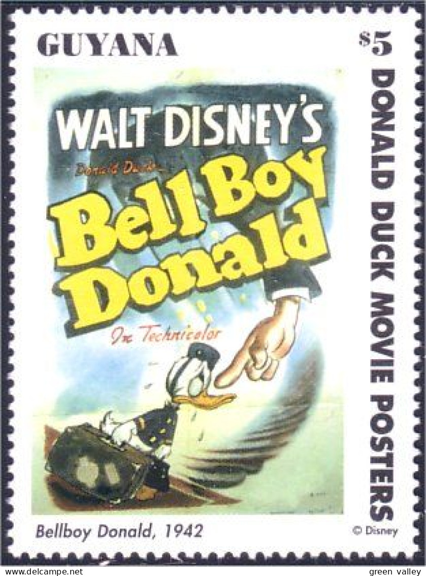 476 Guyana $5.00 Disney Donald Duck Hotel Bell Boy MNH ** Neuf SC (GUY-36c) - Hôtellerie - Horeca