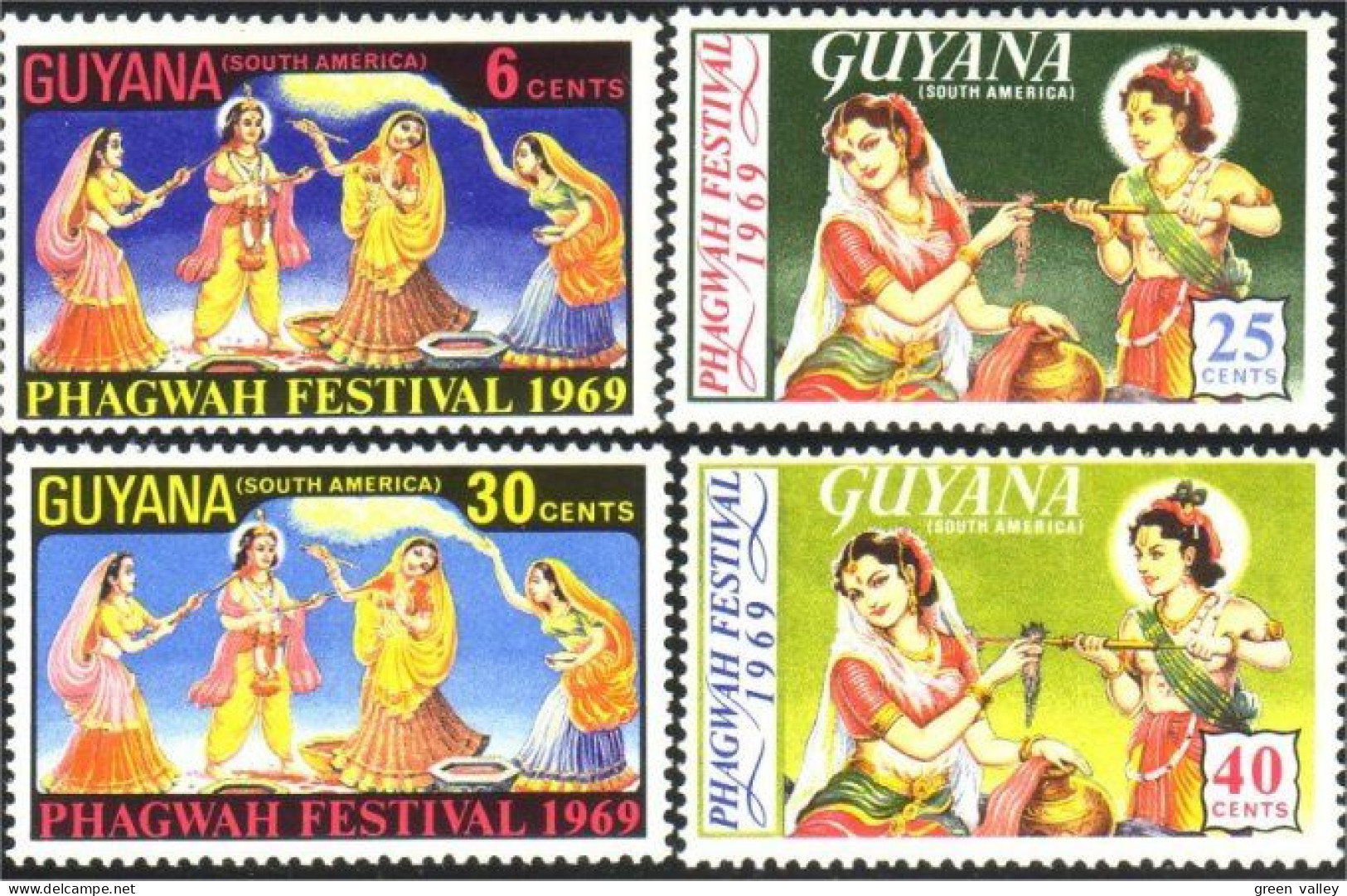 476 Guyana Phagwah Hindu Festival Danse Dance Perfurme Parfum MNH ** Neuf SC (GUY-14) - Hinduismo