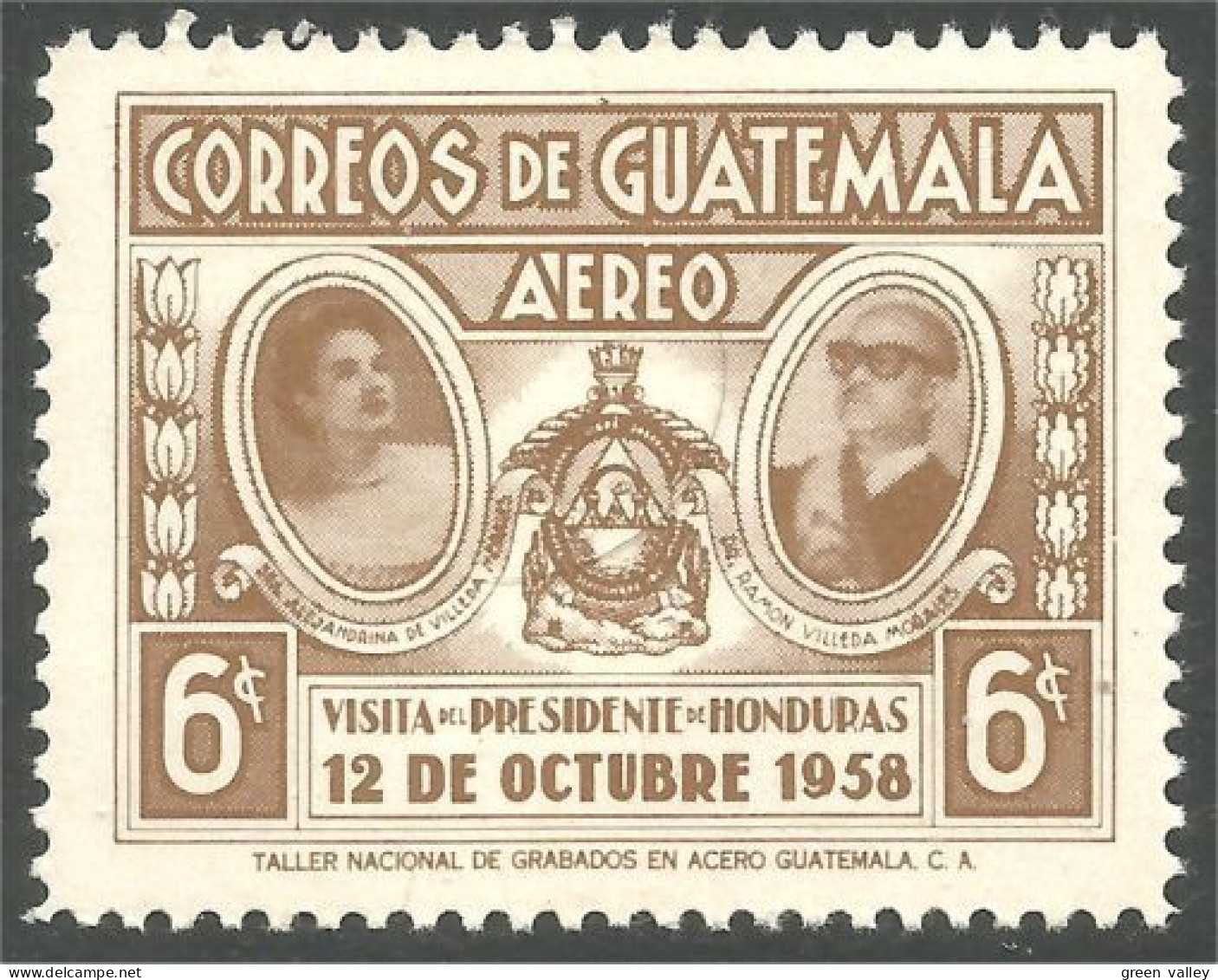 474 Guatemala 1959 Visit President Honduras Villeda MNH ** Neuf SC (GUA-83) - Guatemala