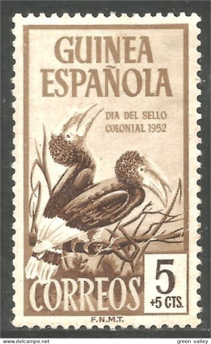 471 Guinea Espanola Brown-cheeked Hornbill Calao Bucero Nashornvogel MH * Neuf (GUS-26) - Guinea Española