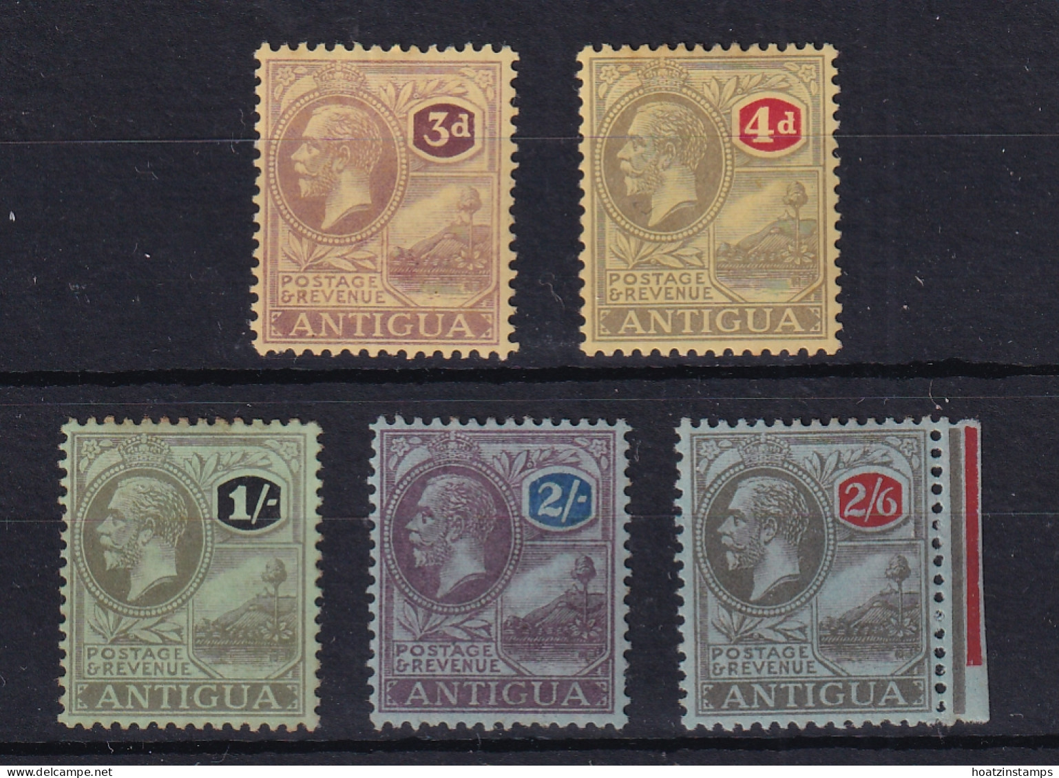 Antigua: 1921/29   KGV To 2/6d    SG55-59    MH - 1858-1960 Kronenkolonie