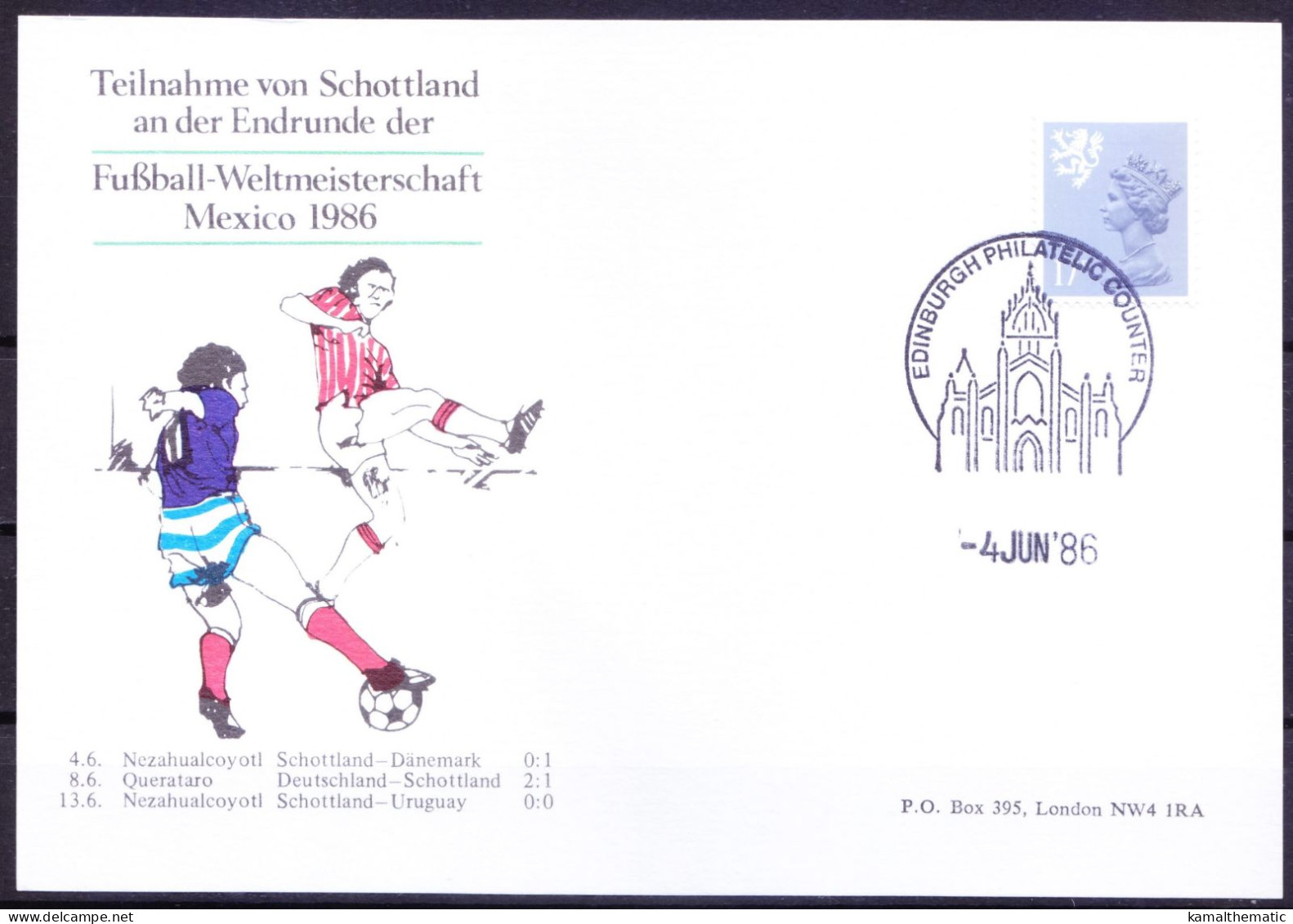 UK 1986 Used Cover, Scotland Final Round Of Football Soccer WC In 1986 Mexico - 1986 – Mexico