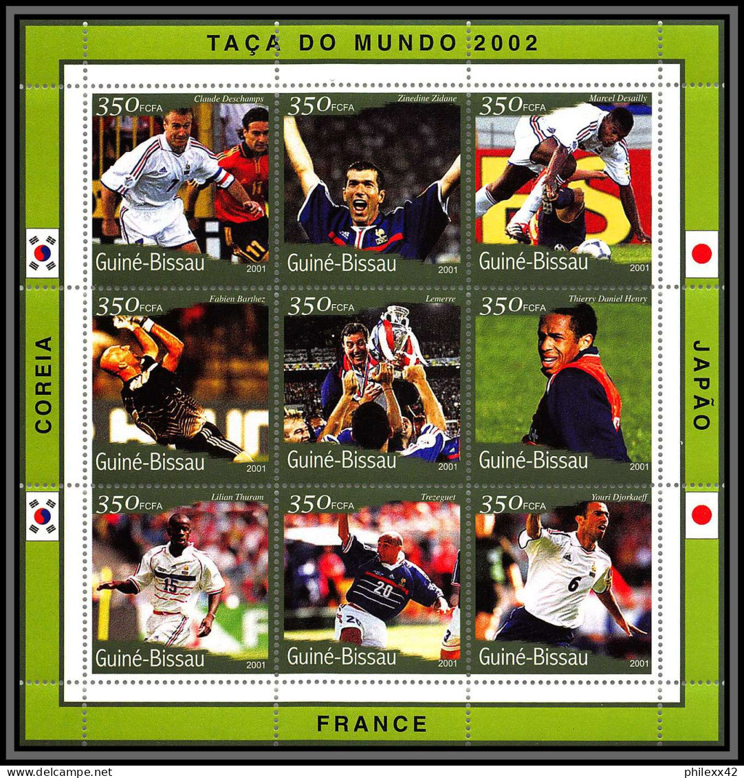 81254 Guinée Bissau N°747/755 France Zidane Barthez  Coupe Du Monde World Cup 2002 Korea Japan ** MNH Football Soccer - 2002 – Corea Del Sur / Japón